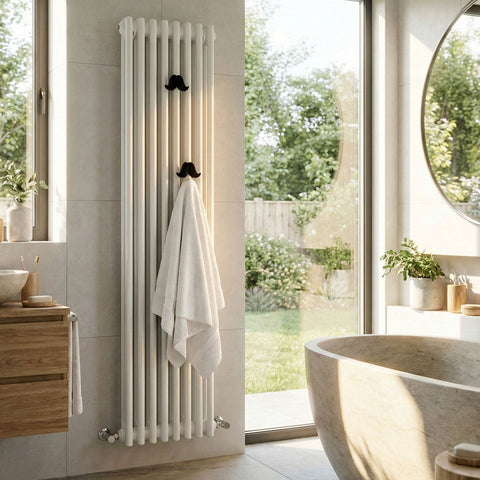Soluzioni salvaspazio: ganci per termoarredo moderno senza forare